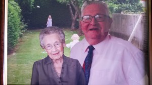 This photo montage includes Hilda, son Christopher and young members of the family playing in the garden at Hilda and Harry’s Long Sutton home.