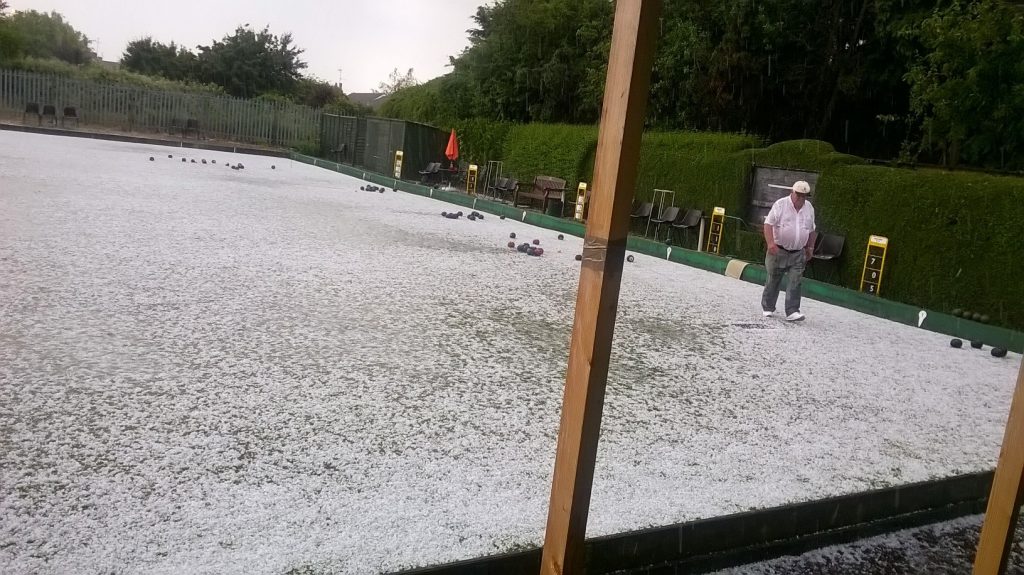 The Royal Mail Cart bowls green on Saturday after a torunament was abandoned. Photo: Judy Dolton